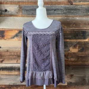 Anthropologie Meadow Rue Mixed Media Top